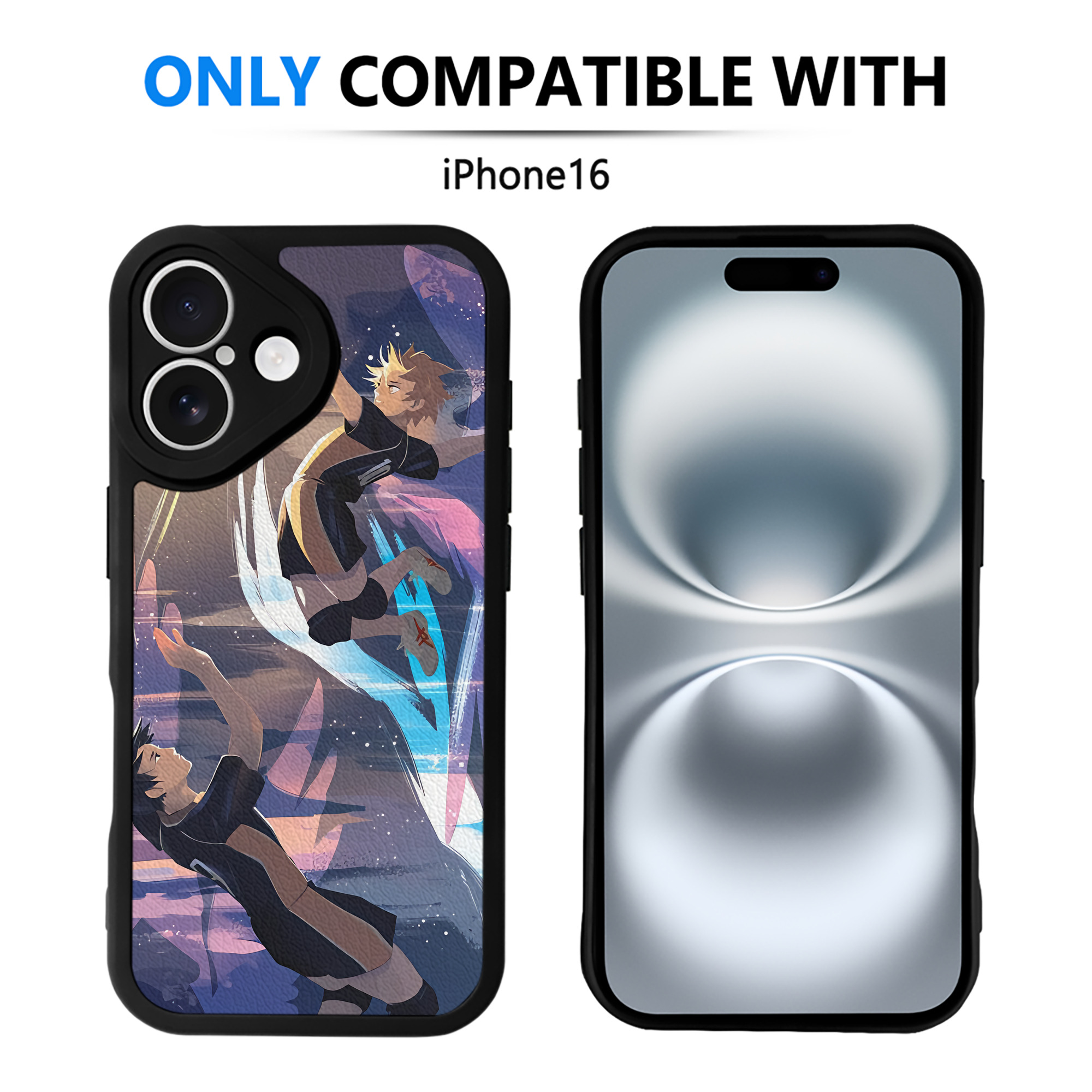 （画像用） ハイキュー!! Haikyu!! 【iPhone 16シリーズ対応】シリコンスマホケース（レザー調） 材質：シリコン